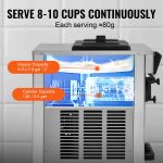 Vevor Commercial Ice Cream Machine 3-Flavor with Two 1.5 Gal. Hoppers LED Panel New - Image 4