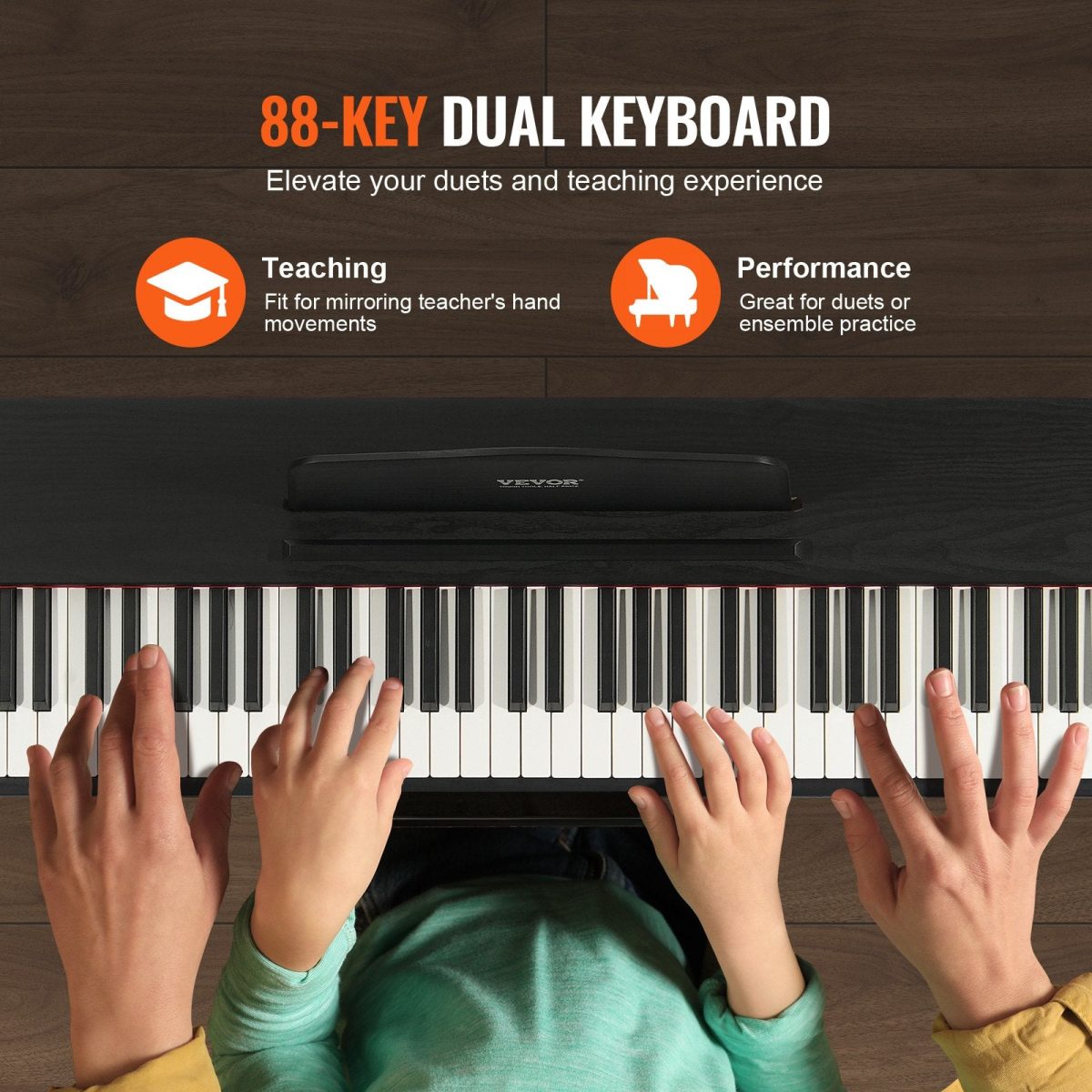 Vevor Digital Piano with Frame 88 Key Fully Weighted Dual Keyboard with 3 Pedals New - Image 3