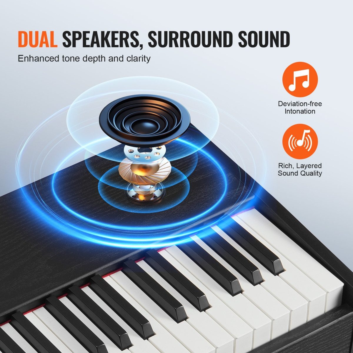 Vevor Digital Piano with Frame 88 Key Fully Weighted Dual Keyboard with 3 Pedals New - Image 5