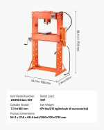Vevor Hydraulic Shop Press 50 Ton with Press Plate for Bending New - Image 7