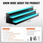 Vevor Lighted Bottle Display LED 48" 3-Step Bar Shelf with App Control New - Image 6
